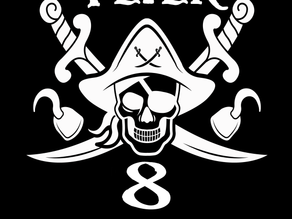 Custom name age birthday pirate – editable psd file t-shirt design png