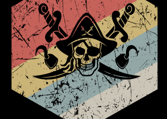 Pirate png – Retro pirate t-shirt design for sale