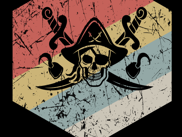 Pirate png – retro pirate t-shirt design for sale