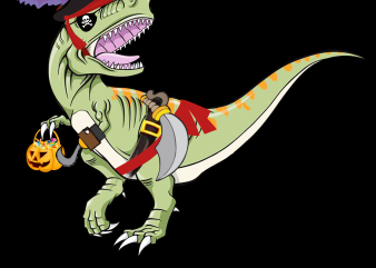 Pirate png – Pirate Dinosaur Pumpkin t shirt design template