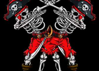 Pirate png – Skeleton Dabbing Pirate print ready t shirt design