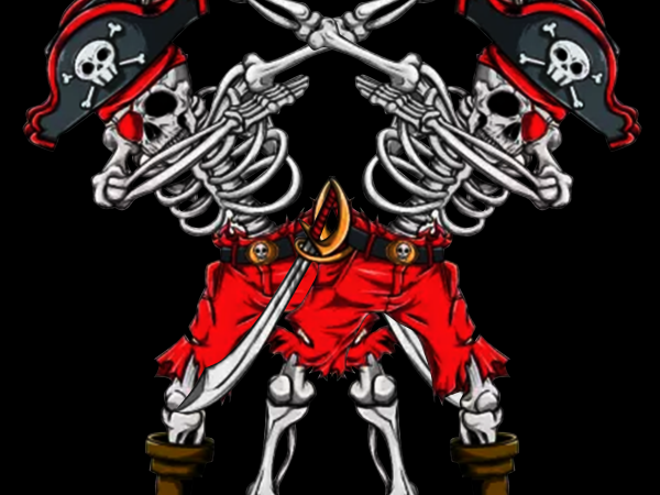 Pirate Skeleton T-shirt Design Vector Download