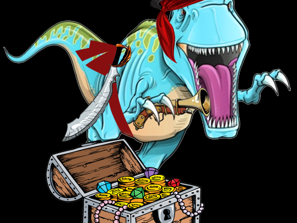 Pirate png – dinosaur pirate t-shirt design png