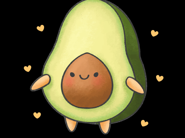 Vegan png – cute avocado design for t shirt