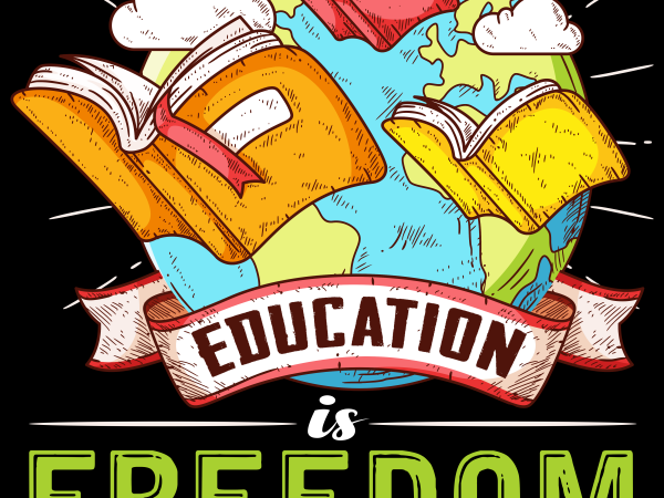 Reading png file – education is freedom t shirt design for purchase