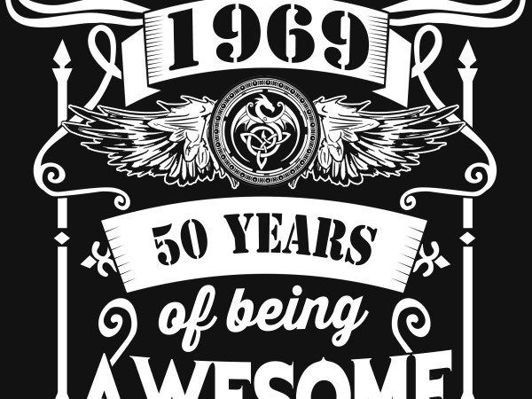Birthday tshirt design – age month and birth year – september 1969 50 years awesome