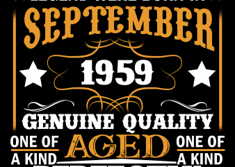 Birthday Tshirt Design – Age Month and Birth Year – September 1959 60 Years Awesome