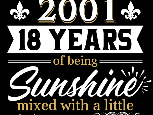 Birthday tshirt design – age month and birth year – march 2001 18 years