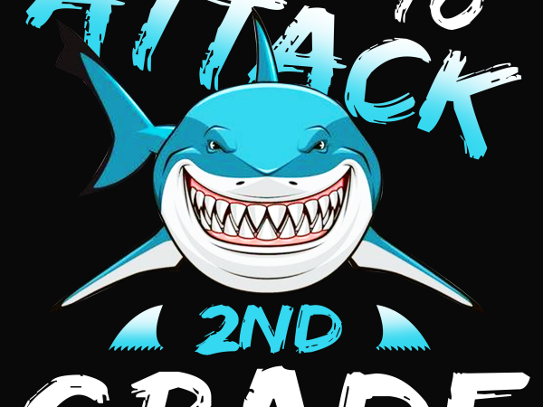 Back to school – ready to attack 2nd grade – custom psd file, font and png print ready t shirt design