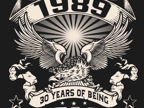 Birthday tshirt design – age month and birth year -september 1989 30 years awesome