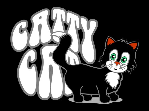 Catty vector t-shirt design