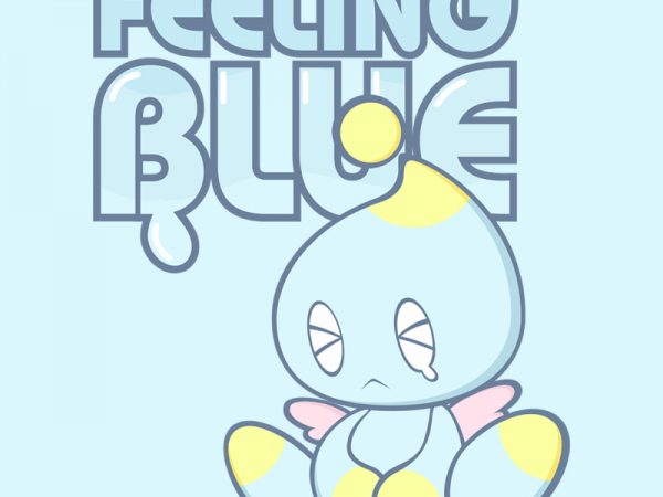 Feeling blue tshirt design vector