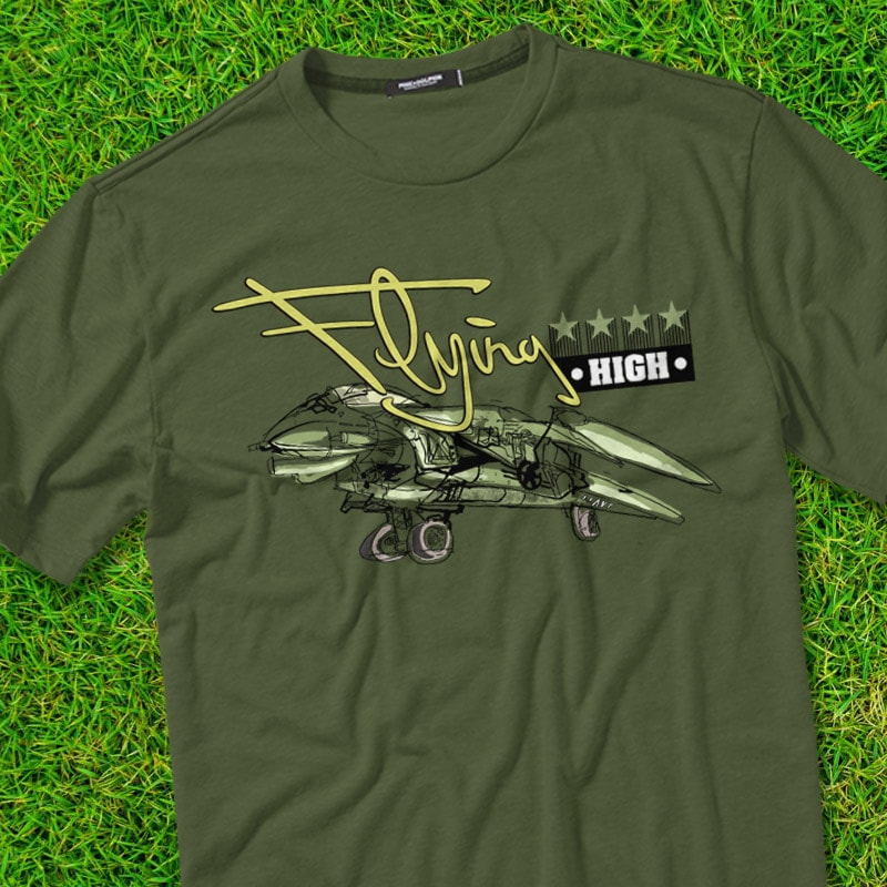 FLYING HIGH t shirt designs for merch teespring and printful