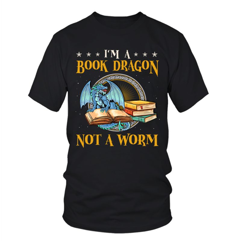 Reading png file – I am a book dragon t shirt designs for print on demand