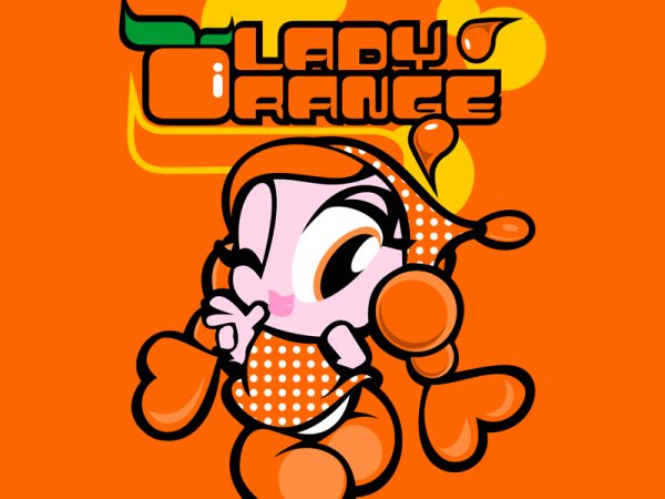 Lady orange vector shirt design