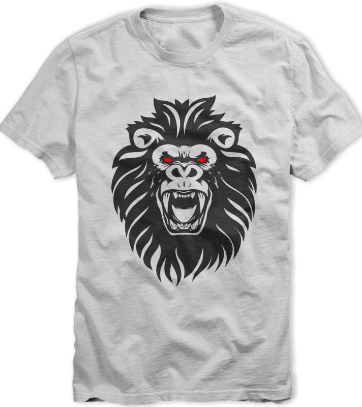 Lion Kong tshirt design template t shirt design graphic