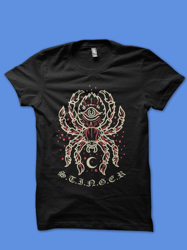 spider tshirt design vector t shirt design