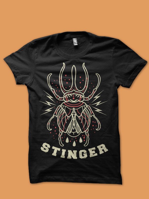 stinger beetle tshirt design t shirt designs for print on demand