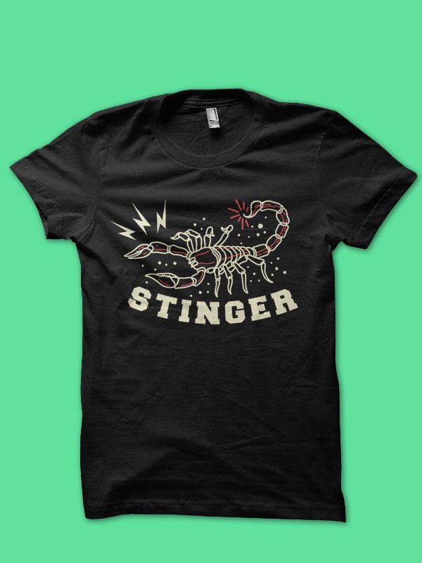 stinger scorpion tshirt design t shirt designs for print on demand