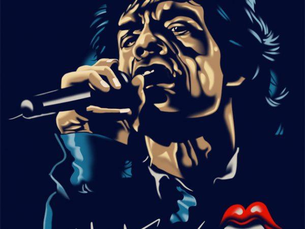 Mick jagger t shirt design template