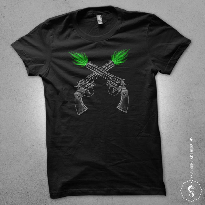 twin pistols Graphic t-shirt design t shirt designs for print on demand