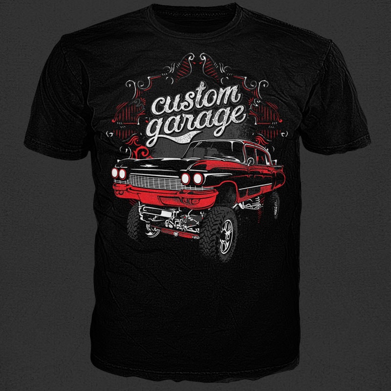 Custom garage t shirt designs for sale