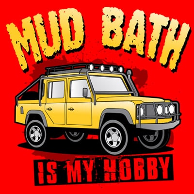Mud bath print ready vector t shirt design