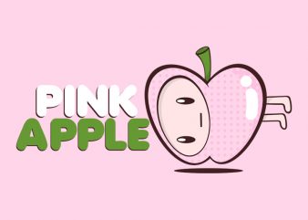 PINK APPLE t shirt design png