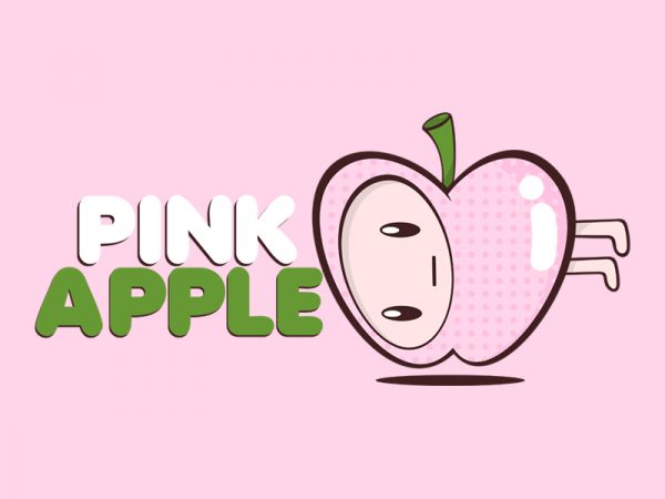 Pink apple t shirt design png