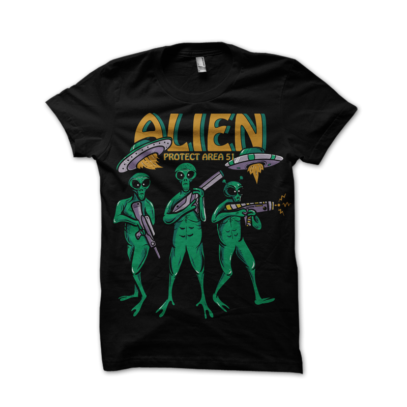 Alien Protect Area 51 vector shirt designs