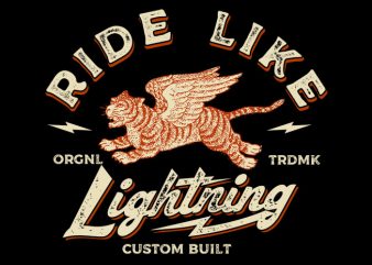 ride like lightning graphic t-shirt design