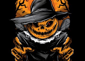 Scary scarecrow commercial use t-shirt design