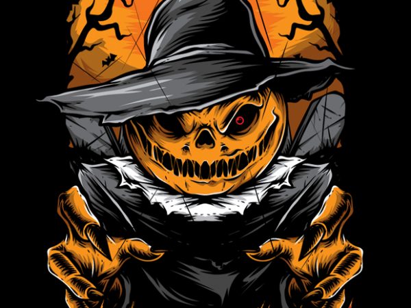 Scary scarecrow commercial use t-shirt design