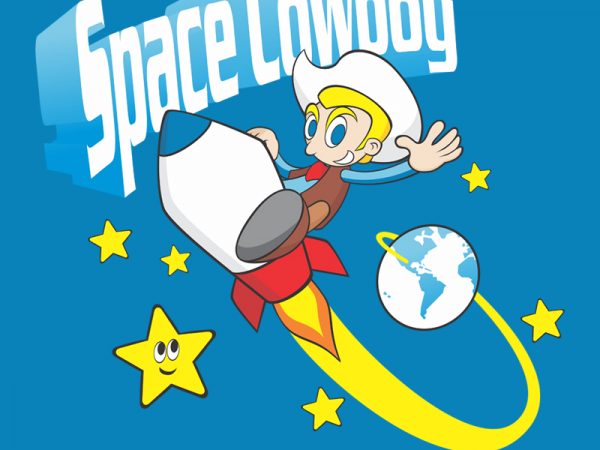 Space cowboy vector t-shirt design template