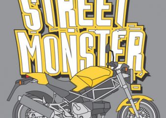 STREET MONSTER t shirt design png