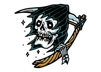 Grim Reaper Tattoo buy t shirt design for commercial use