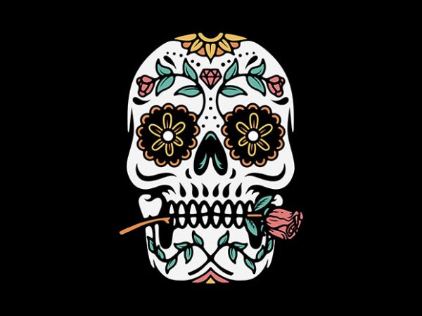 Mexican skull design for t shirt