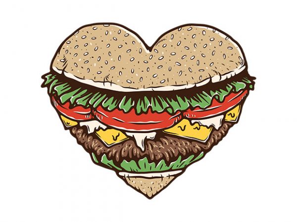 Hamburger lover shirt design png
