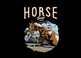 horse jump Vector t-shirt design