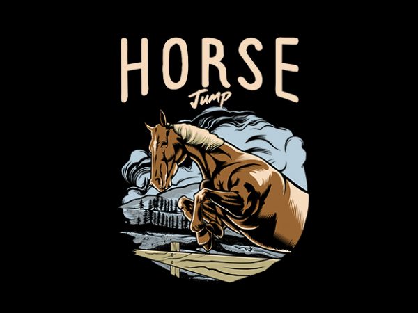 Horse jump vector t-shirt design