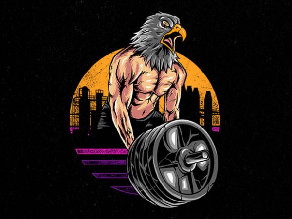 Eagle gym graphic t-shirt design