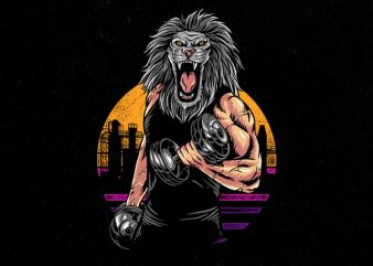 lion gym Graphic t-shirt design