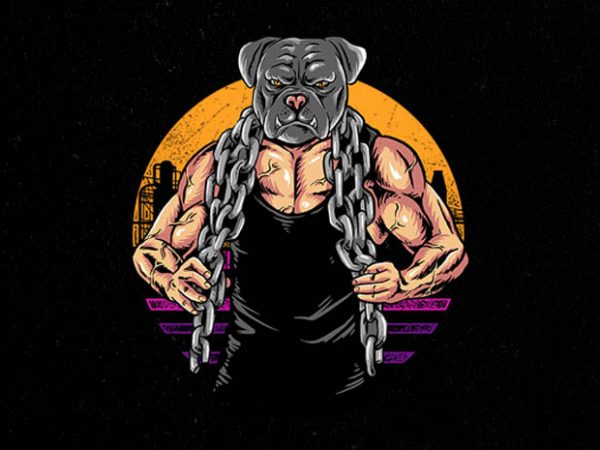 Bulldog gym graphic t-shirt design