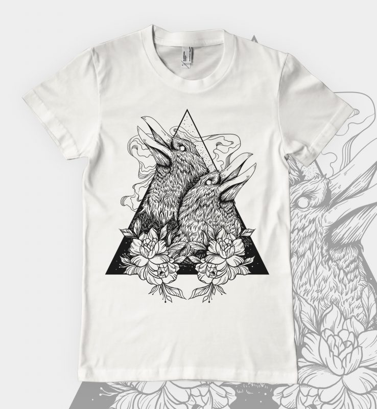 crow tattoo design tshirt design for sale