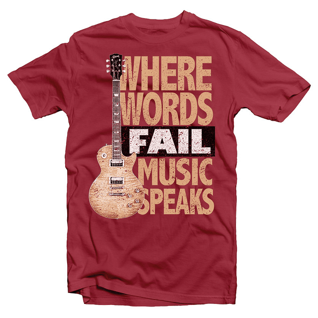 Words Fail Music Speaks t shirt designs for printify