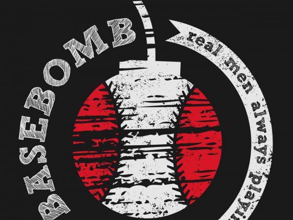 Basebomb t-shirt design vector