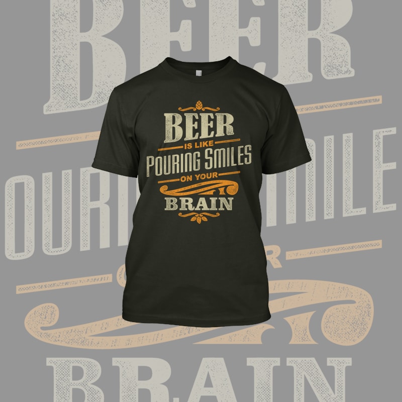 Beer Smiles t shirt designs for printify