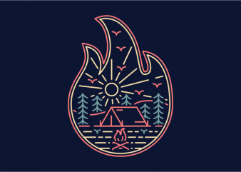 Camp Fire t shirt design to buy