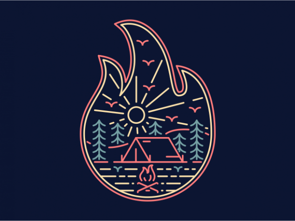 Camp fire t shirt design to buy