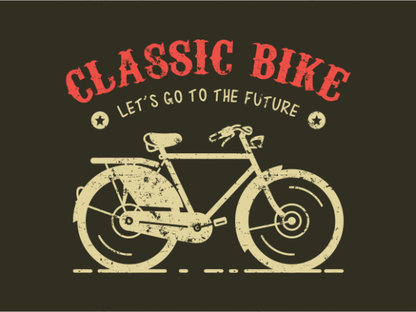 Classic bike tshirt design vector